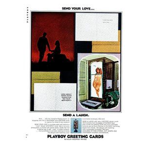 1972 Playboy Greeting Cards Send Your Love Send Your Laugh Vintage Print Ad Art